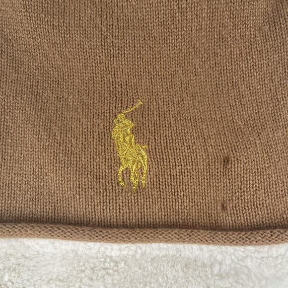 Polo Ralph Lauren Rolled Hem Wool Cashmere Beanie Hat Womens Knit Headwear - Picture 2 of 16